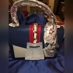 Aldo Navy and Red Handbag